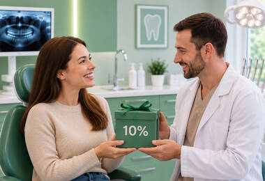 Подарок именинникам 10% на лечение зубов